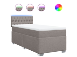 Box Spring Bed, Box Spring Beds Vidaxl Cinzento-acastanhado Tecido (90 X 190 Cm)