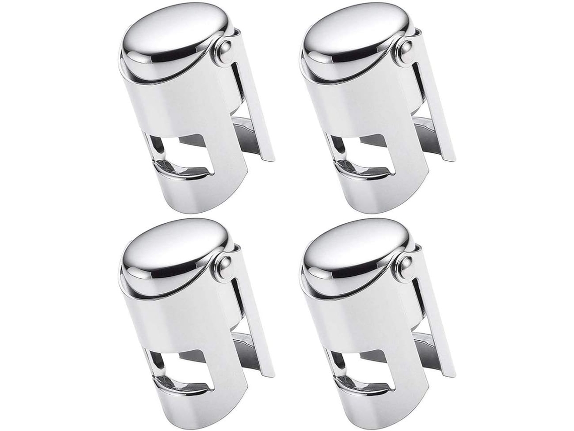 Pacote com 4 Rolhas de Aço Inoxidável com Vedação BRILVIBERA
