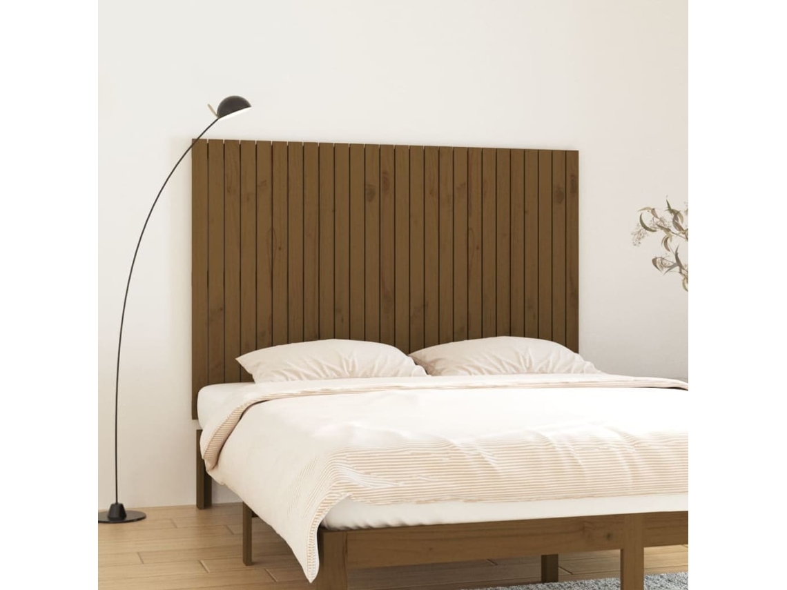 Cabeceira De Paredepainel De Cabeceira 166x3x110 Cm Pinho Maciço Castanho Mel Lovely Home
