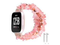 Lurelia Pulseira Fitbit Versa Com Pedra Robusta, Vermelho Melancia, Acabamento Moderno