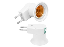 2pcs Adaptador de Tomada de Lâmpada E27 com Interruptor Base de Parafusagem Pvc Acessório Elétrico