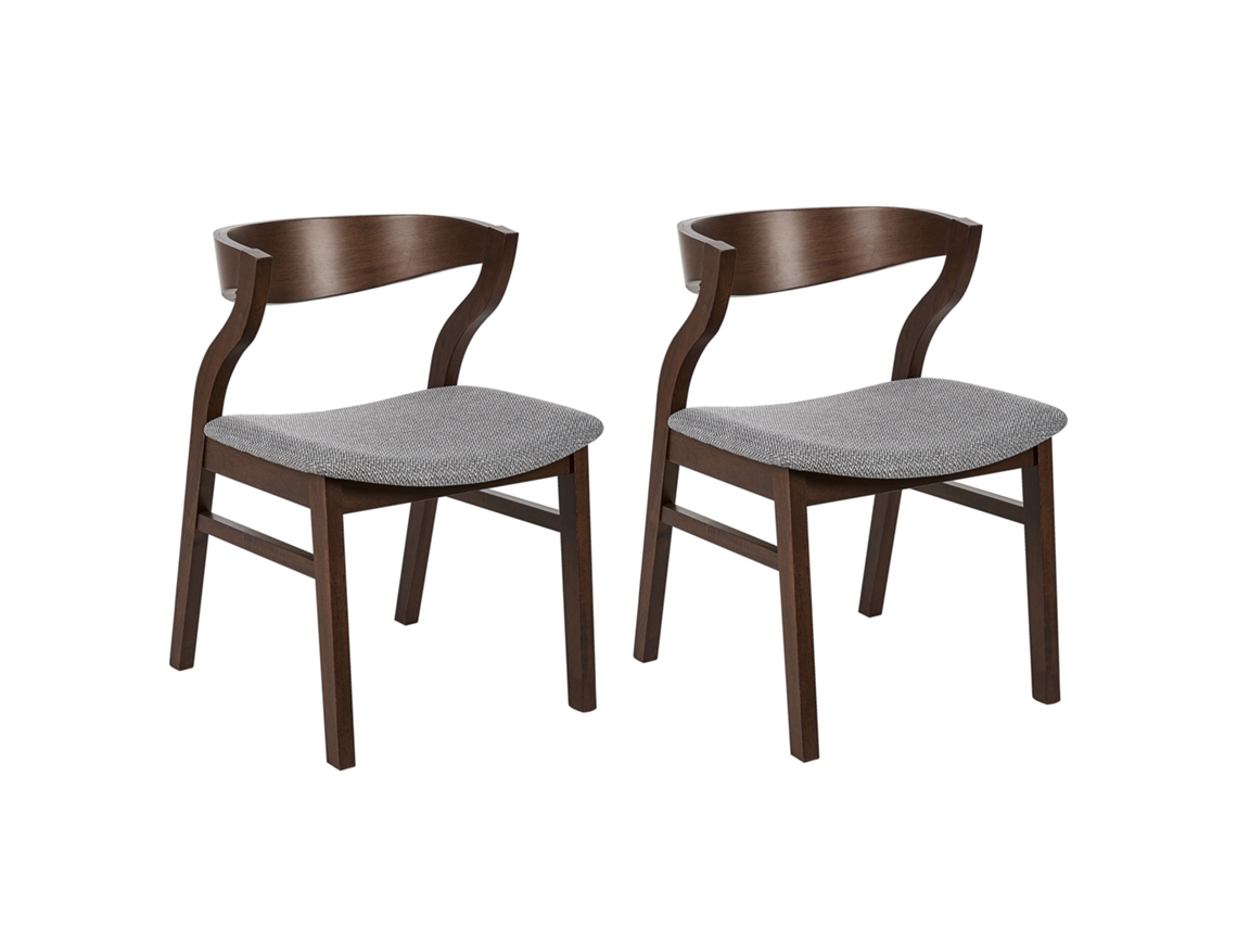 Juego De Sillas De Estilo Retro Beliani Maroa De Mdf Marrón 51x56x72