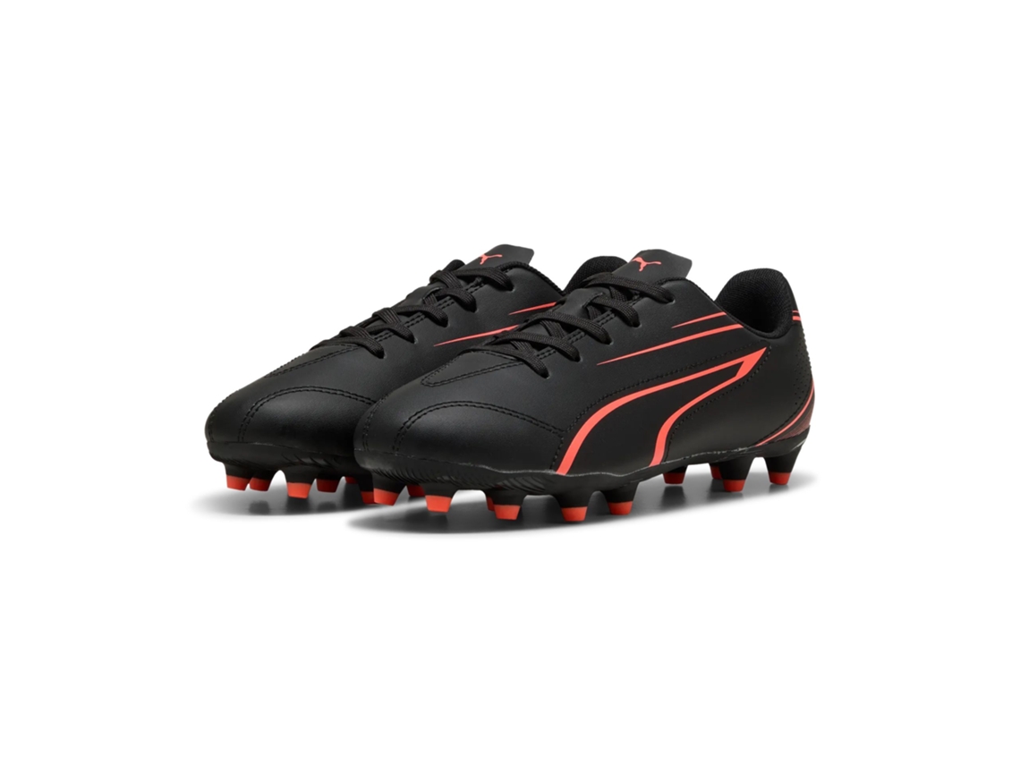 Chuteiras Puma Vitória Fg/ag Infantil Preto/vermelho Grama Sintética
