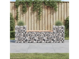 Vidaxl Banco Jardim Design Gabião 183x41x60,5cm Madeira Douglas Maciça