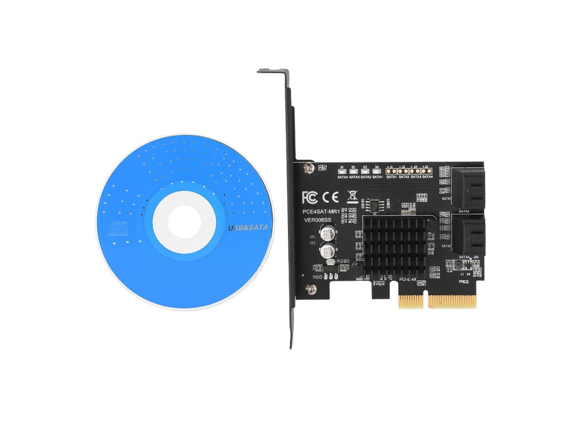 Adaptador Extensor De Placa Riser 6g Sata 3.0 Para 4 Portas Pci-e Para Hdd Ssd