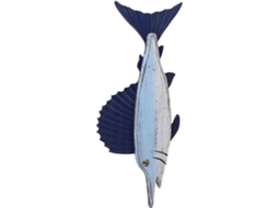 Escultura de Parede Leve em Formato Peixe Mediterrâneo, 43x17, 5cm, para Sala Estar e Banheiro, CHABERLU