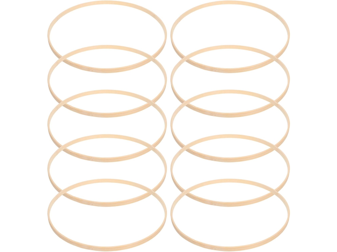 Conjunto De 10 Aros Florais De Bambu, 33 Cm, Redondos.