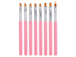 Conjunto De 8 Pincéis Para Arte Em Unhas, Conjunto De Pincéis Para Pintura Em Gel, Desenho Faça Você Mesmo Slowmoose