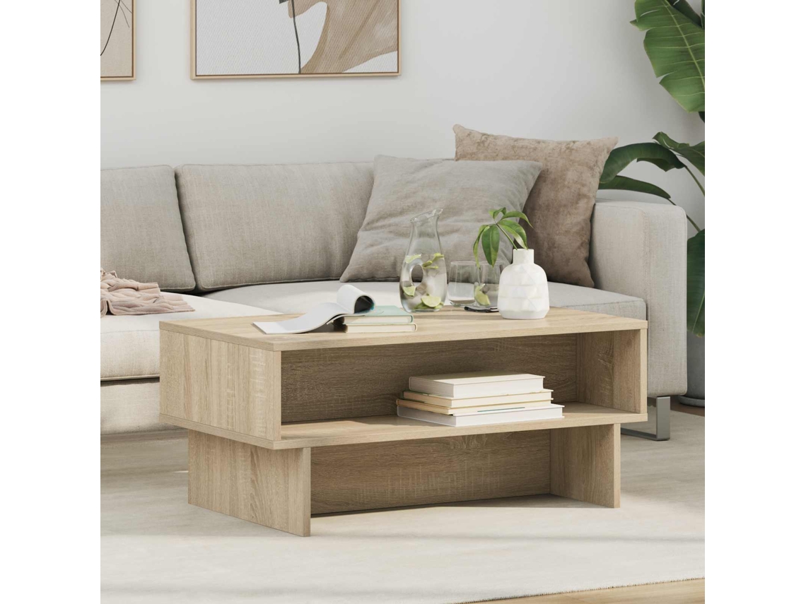 Vidaxl Mesa De Centro Carvalho Sonoma 80 X 46 X 35 Cm