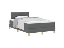 Cama Box com Colchão Cinza Escuro 120 X 190 Cm Tecido MAISON EXCLUSIVE