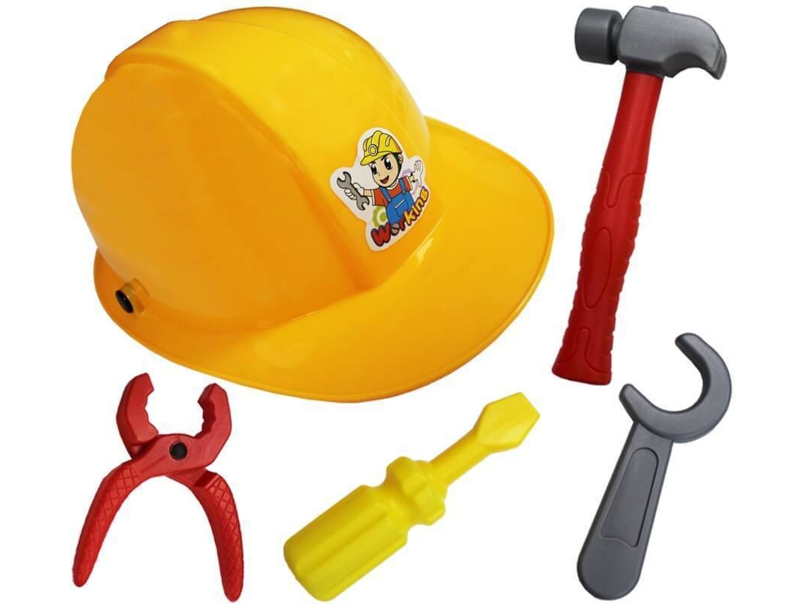 Capacete DISFRAZZES Kit Homem Das Obras E 4 Ferramentas