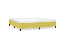 Estrutura de Cama Sem Colchão 200x200 Cm Tecido Verde MAISON EXCLUSIVE