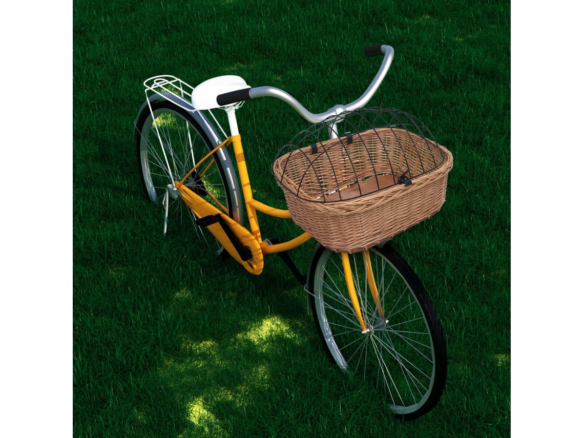 Vidaxl Cesto Bicicleta Com Cobertura 50x45x35 Cm Salgueiro Natural
