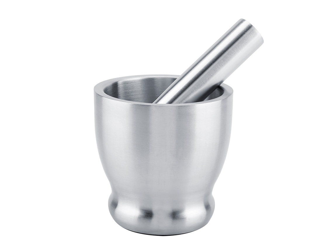 Almofariz E Pilão De Aço Inoxidável, Moedor Para Especiarias, Grãos Alho, Ferramenta Cozinha