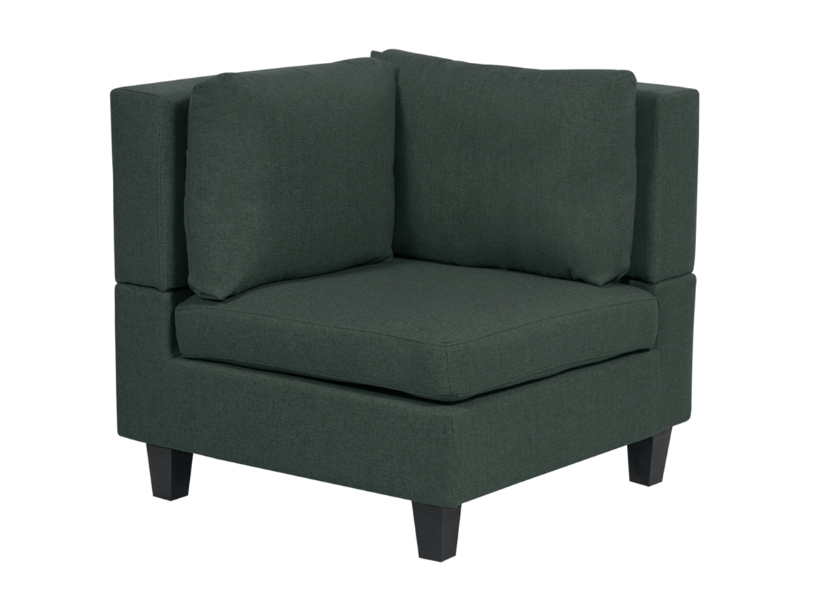 Módulo de Canto BELIANI Unstad de Tecido Verde Escuro 76x76x72