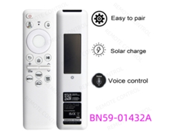 Controlo Remoto Solar Com Voz Bluetooth Compatível Com Samsung Bn59-01432a, Recarregável, Cor Branco