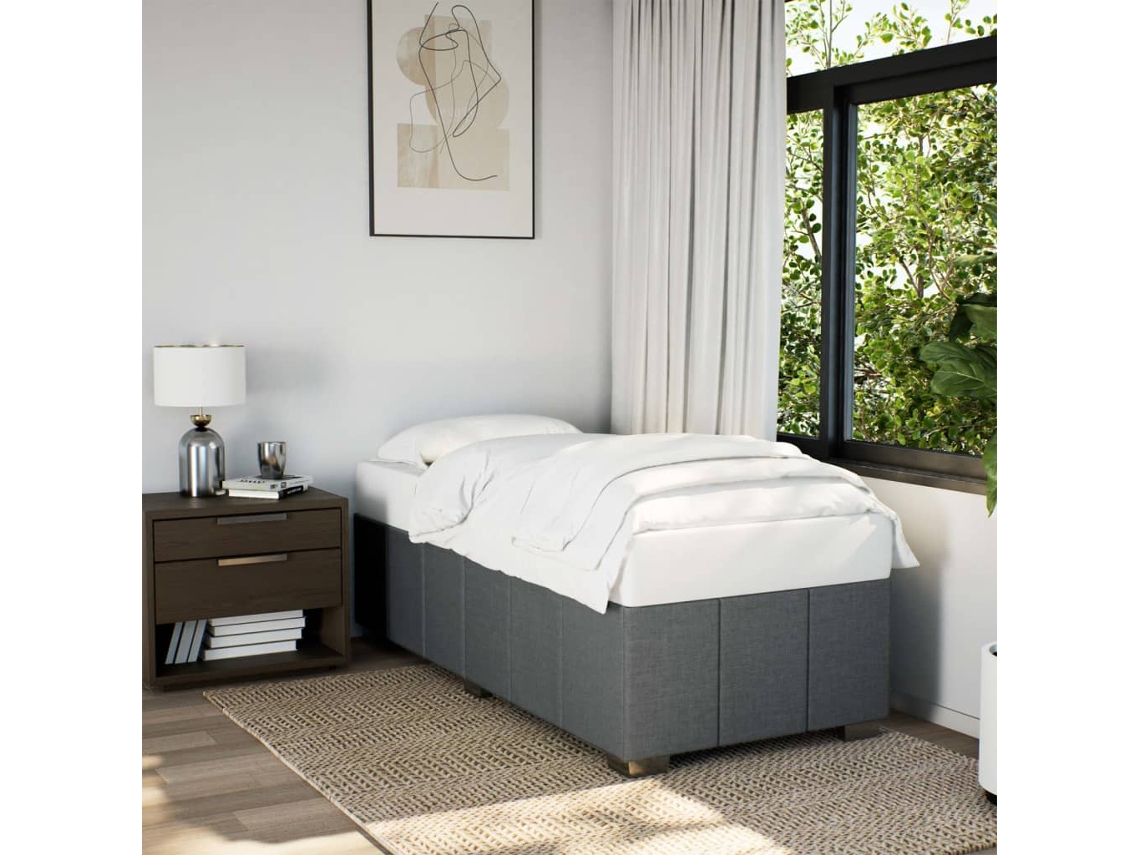 Vidaxl Estrutura De Cama Sem Colchão 90x190 Cm Tecido Cinzento-escuro