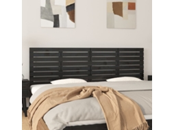 Vidaxl Cabeceira De Parede 166x3x63 Cm Madeira De Pinho Maciça Preto