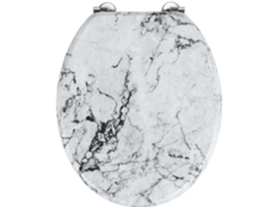 Assento sanitário - WENKO - Onyx - MDF efeito mármore - Fixação em aço inox - 34,5x41 cm cinza