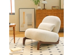Poltrona Charmosa Com Pés De Madeira Maciça E Veludo, Almofada Macia Para Sala, Quarto, Leitura, Varanda E Salas De Espera.