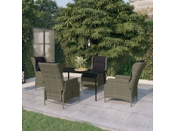 Vidaxl 5 Pcs Conjunto De Jantar Para Jardim Castanho