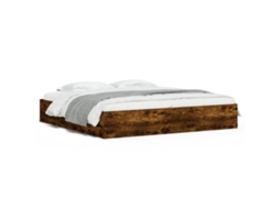 Bed Frame, Bed Frames Vidaxl Marrom Madeira Processada (160 X 200 Cm)