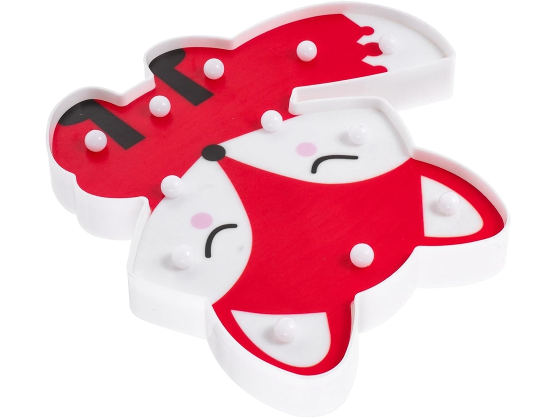Luminária Noturna Decorativa Em Forma De Raposa Com Led Vermelho, Pvc,