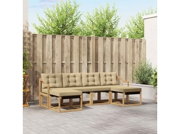 Vidaxl Conjunto De Sofás Para Exterior 6 Unid. Branco E Bege