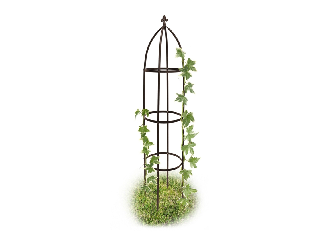 Treliça Obelisco De Metal Marrom 190 Cm Para Plantas Trepadeiras