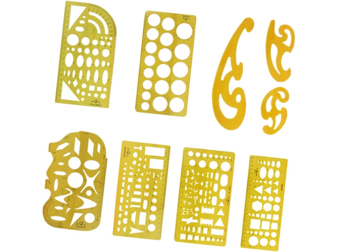 Conjunto de 9 réguas de plástico Sosoport para desenho arquitetônico, mesa de desenho transparente e escala, ferramenta