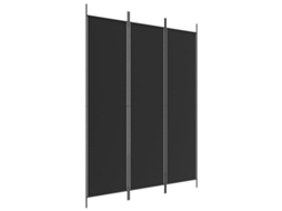 Biombo VIDAXL Preto Tecido (150x200 cm)
