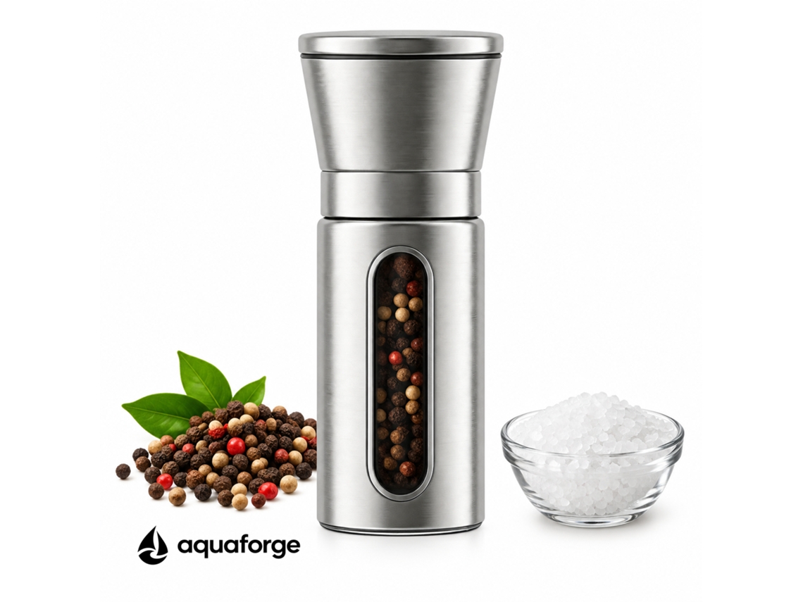 Moinho Manual De Pimenta E Sal Aquaforge Com Moagem Ajustável E 0,12 L Para Pimenta E Sal