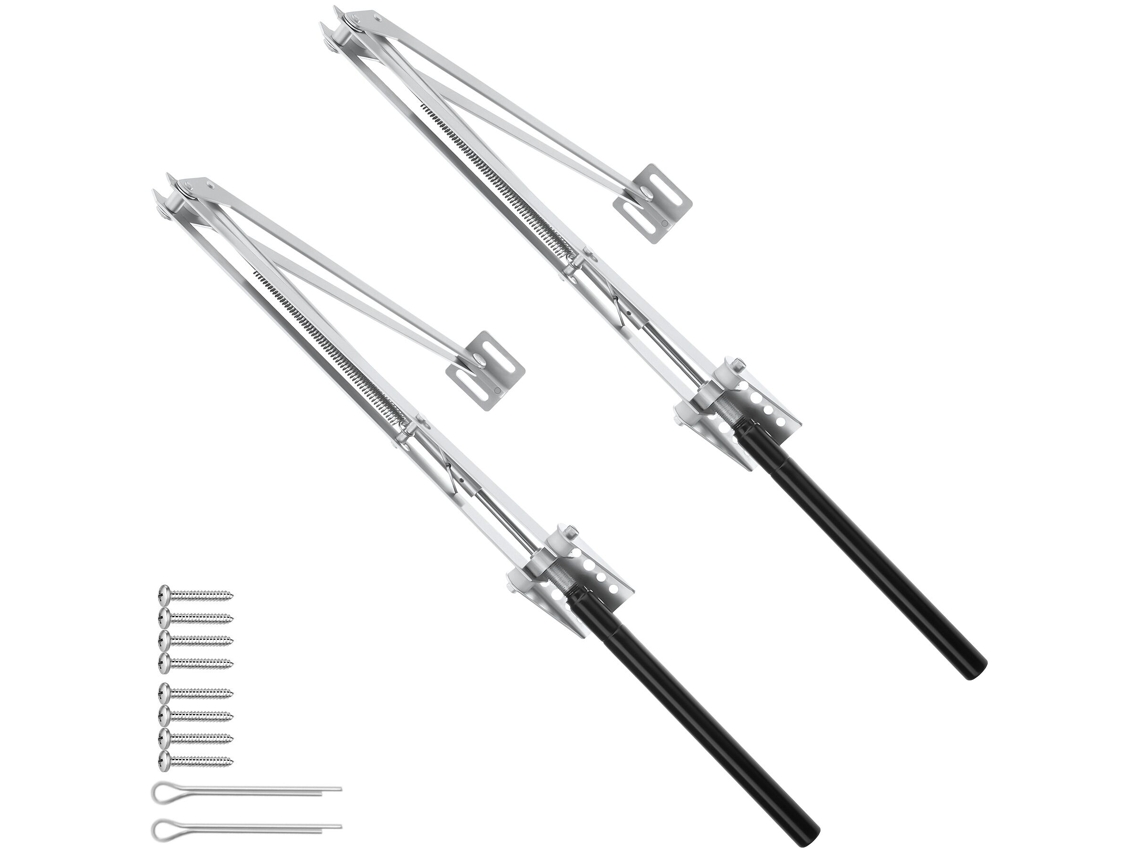 Conjunto De 2 Sistemas Automáticos De Ventilação Tectake Para Estufas, Aço Galvanizado, 32x4,5x5 Cm, Prateado