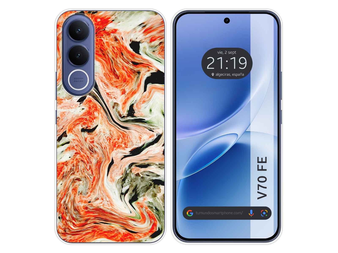 Capa Tumundosmartphone De Silicone Para Vivo V70 Fe Com Estampa De Mármore 12 Padrões