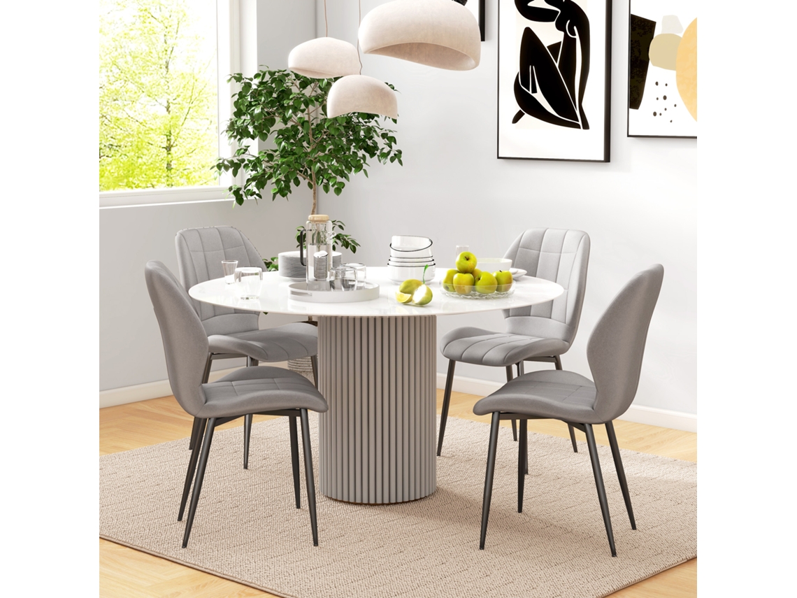 Conjunto De 4 Cadeiras De Jantar, Material: Aço