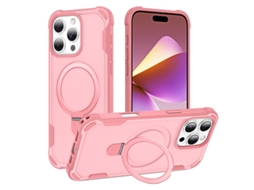 Capa Para Iphone 17 Pro Max Magnético Suporte Anel Rosa Czhhmart