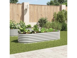 Vidaxl Canteiro Elevado De Jardim Aço Galvanizado 240x80x44cm Prateado