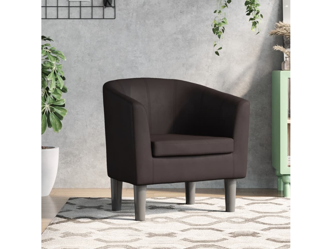 Vidaxl Poltrona Couro Artificial Castanho