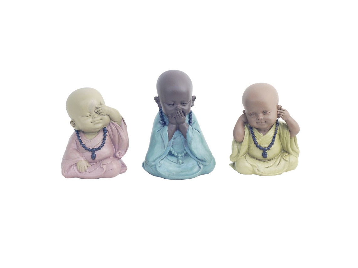 Figura Decorativa BY SIGRIS Buda 3 Diferente SET 3U