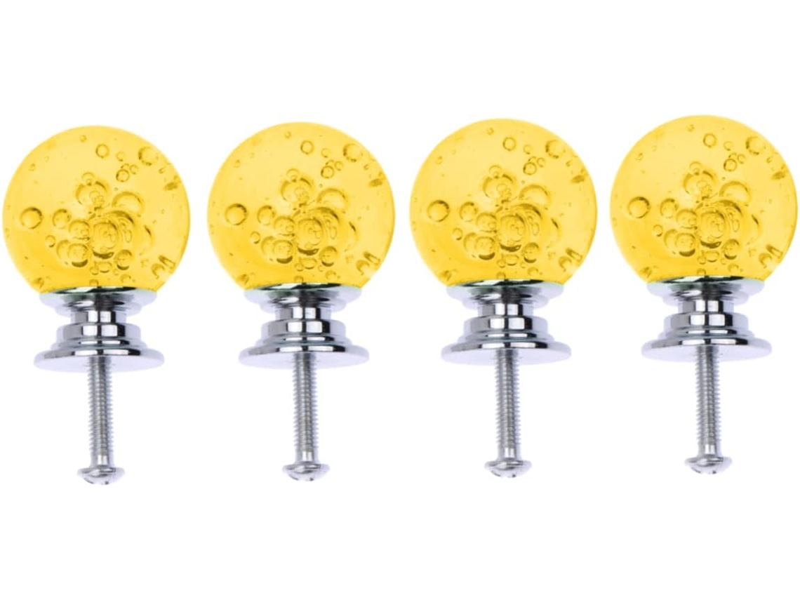 Orfofe Conjunto De 4 Puxadores Gaveta Com Formato Bola, Puxadores Para Portas De Armários, Puxadores Com Furo Único Para