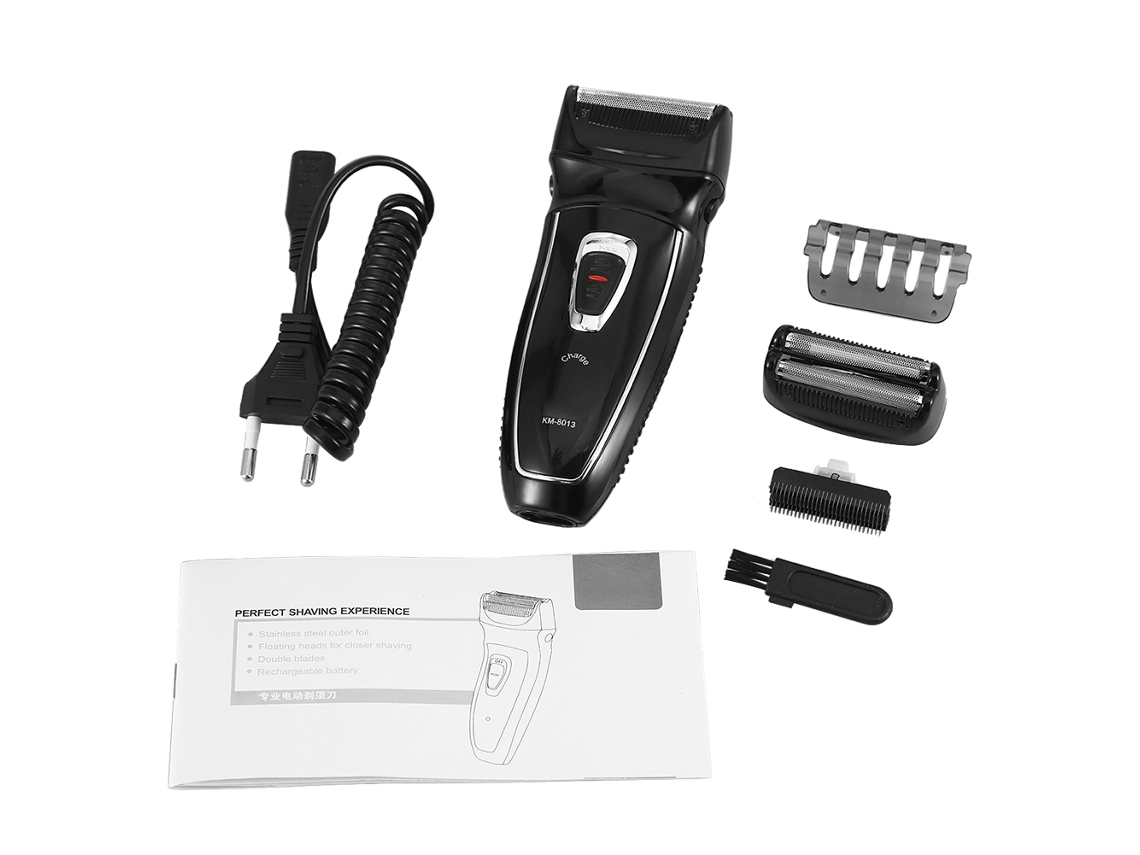 Afeitadora Elétrica Recargable Kemei Para Barba