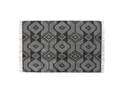 Tapete de Algodão 1400 G/m² com Franja Preta, 160 X 230 X 1 Cm ALEXANDRA HOUSE LIVING