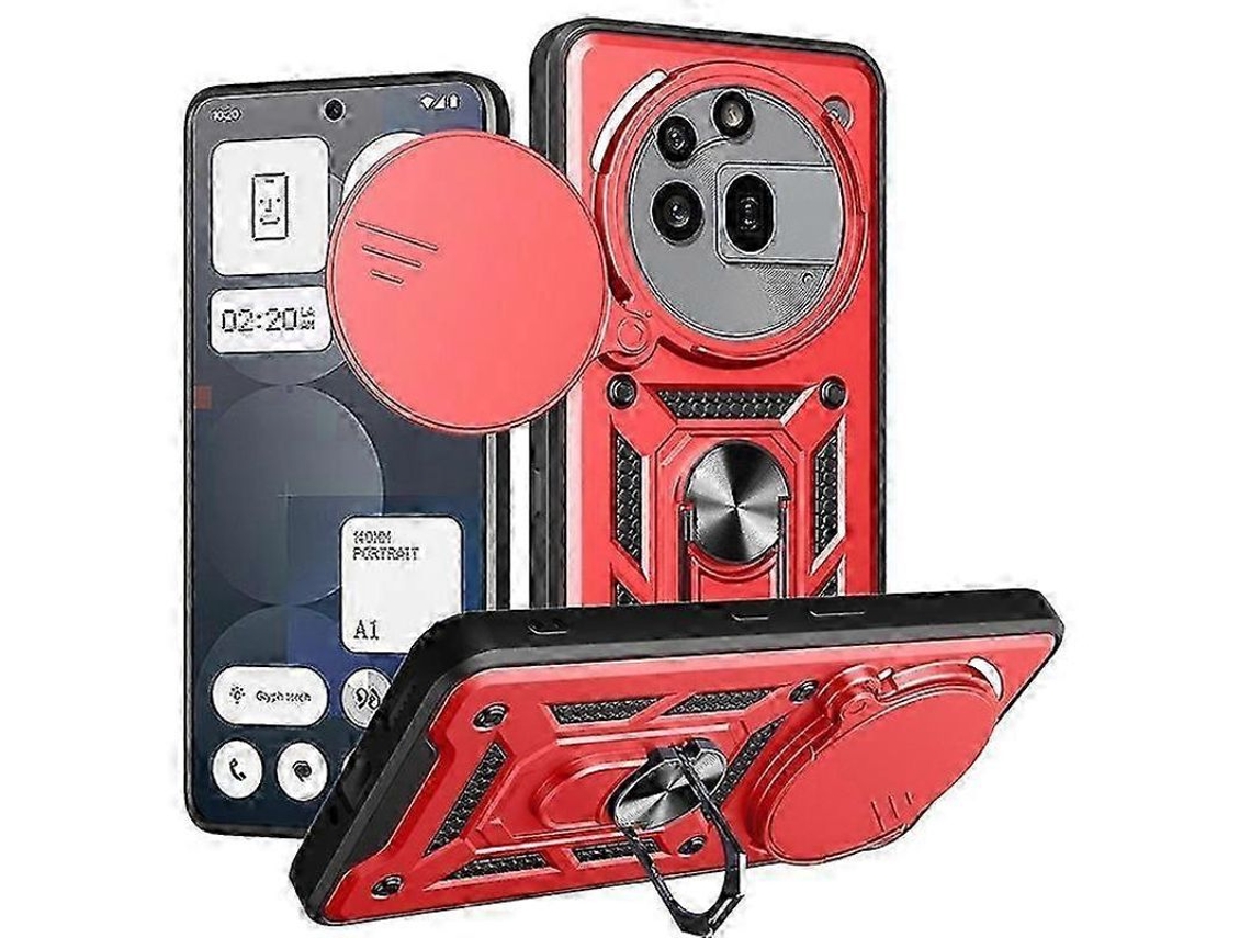 2026 capa Pro para Nothing Phone 3a com Tampa Deslizante de Câmera e Suporte Rotativo Tpu/plástico
