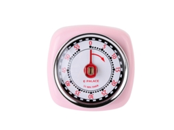 Temporizador De Cozinha Retrô Magnético(rosa), Clássico Para Culinária Mecânica