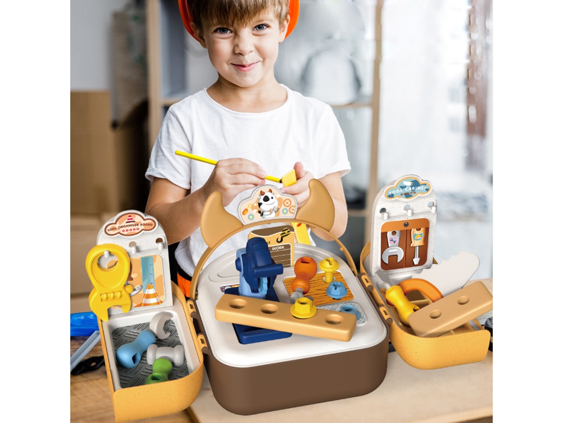 Ats kit de Ferramentas de Reparação Estilo Mochila para Crianças com Estojo, Presente de Aniversário e Natsal para Meninos e Meninas com 3+ Anos
