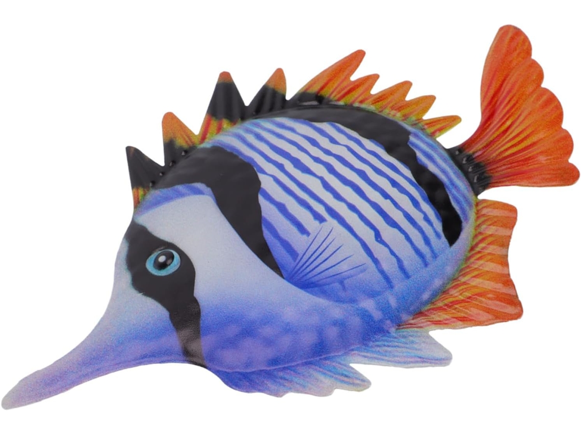 Inoomp Enfeite de Parede em Ferro em Formato de Peixe, Decoração para Uso Interno e Externo, Robusto E, Lindo Motivo de CHABERLU