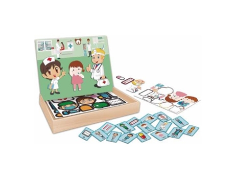 Juego Infantil Piezas Magnéticas De Madera De Temática Sobre La Salud Jucosurp22