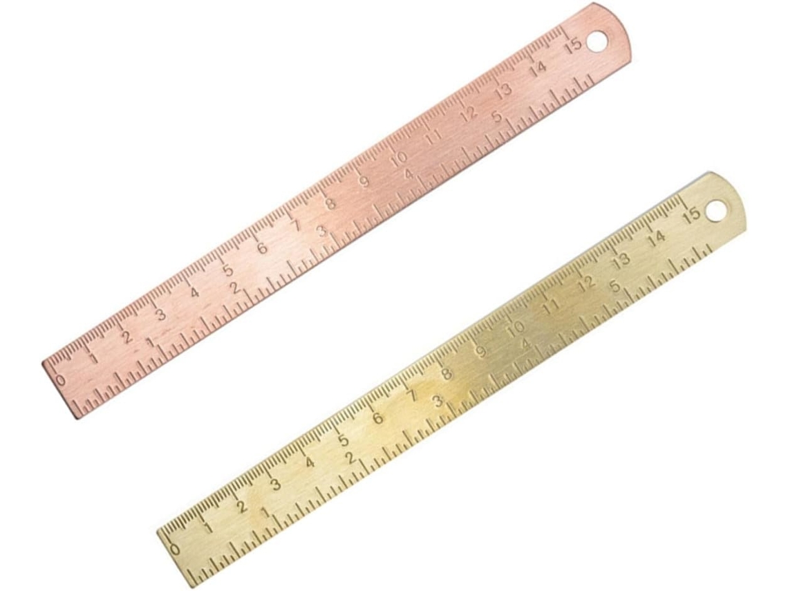 Lurelia Régua Metálica 2 Peças 15 Cm Com Escala Dupla E Durável Para Escritório