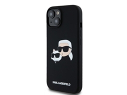 Capa para iPhone 15 KARL LAGERFELD Silicone Rígida Preto