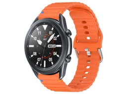 Bracelete para Samsung Galaxy Watch 3 Silicone com Grãos Ondeado Costurado Laranja XIAOMOYU (45mm)
